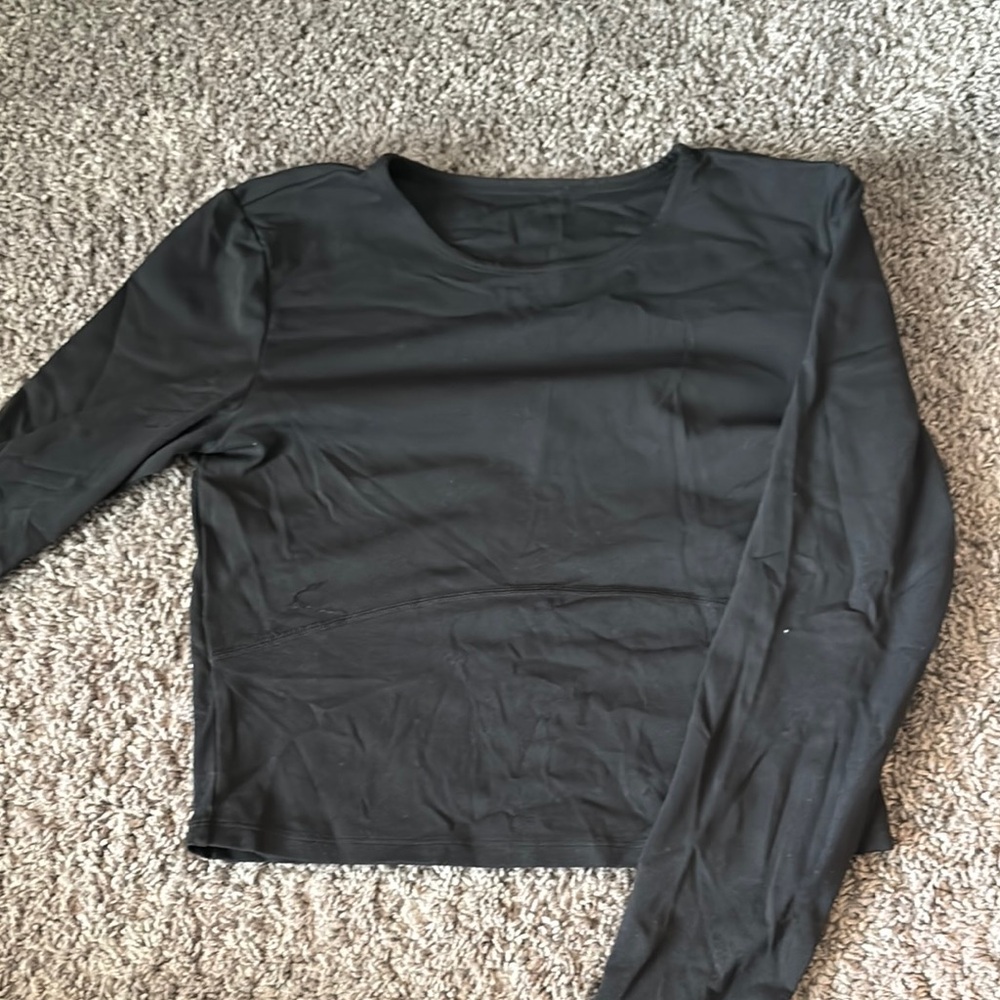 CRZ YOGA Black Long Sleeve Tee for Effortless Style